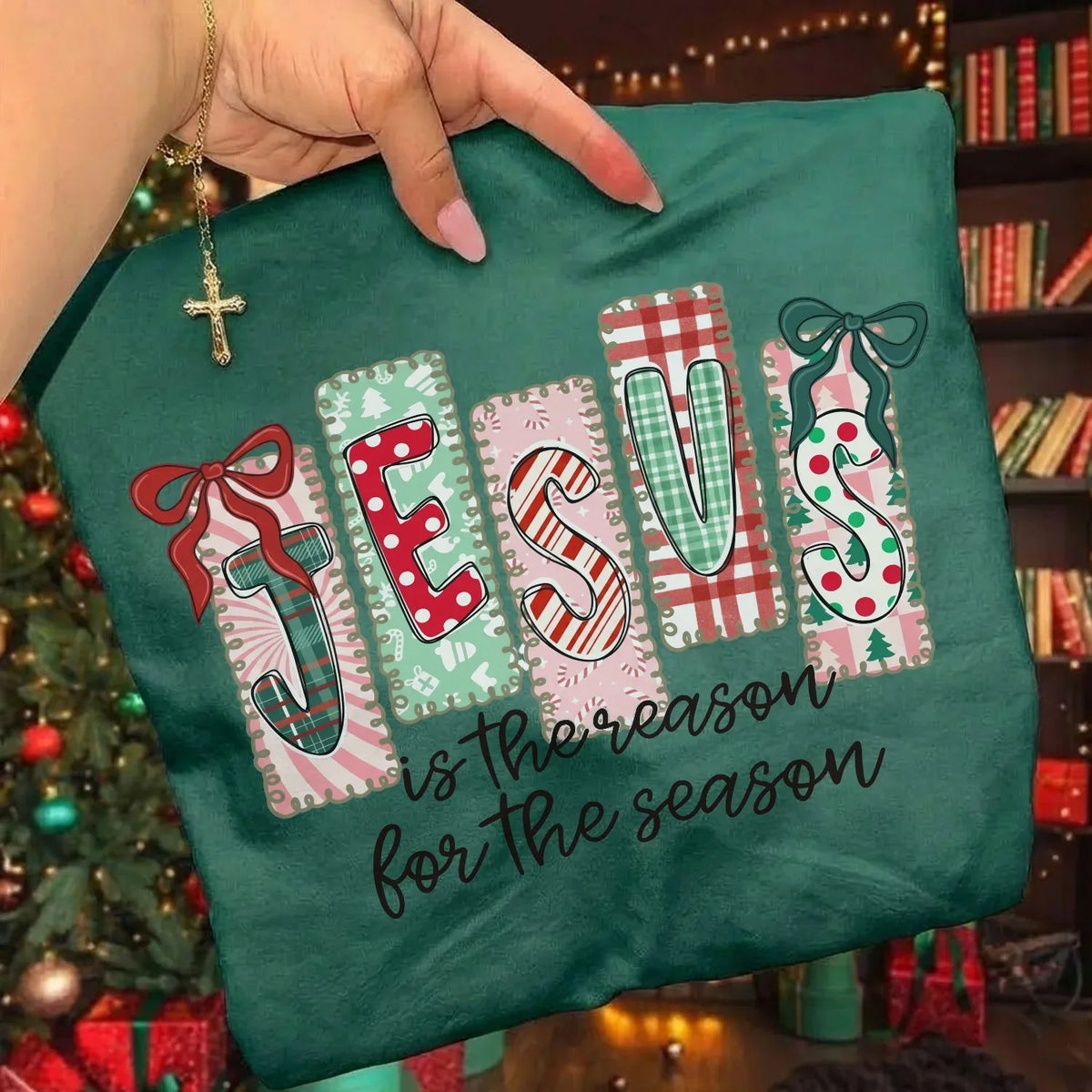 Jesus Is The Reason For The Season Pattern - Merry Christmas - Unisex Tshirt / Hoodie / Sweatshirt - Faith Guided Life