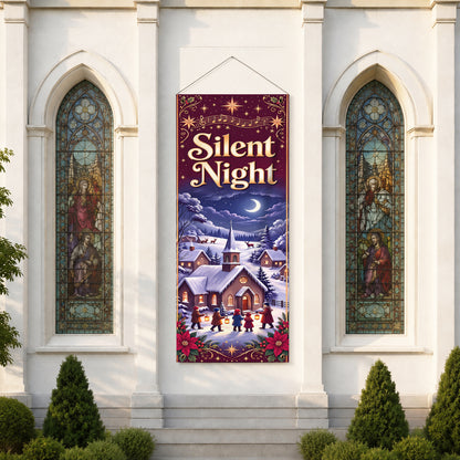 Christian Christmas Carols & Nativity Banner Set – Religious Holiday Hanging Decor