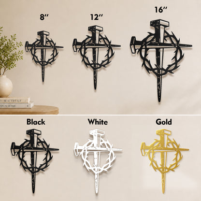 Sacred Crown of Thorns Metal Wall Art for Christian Home Decor