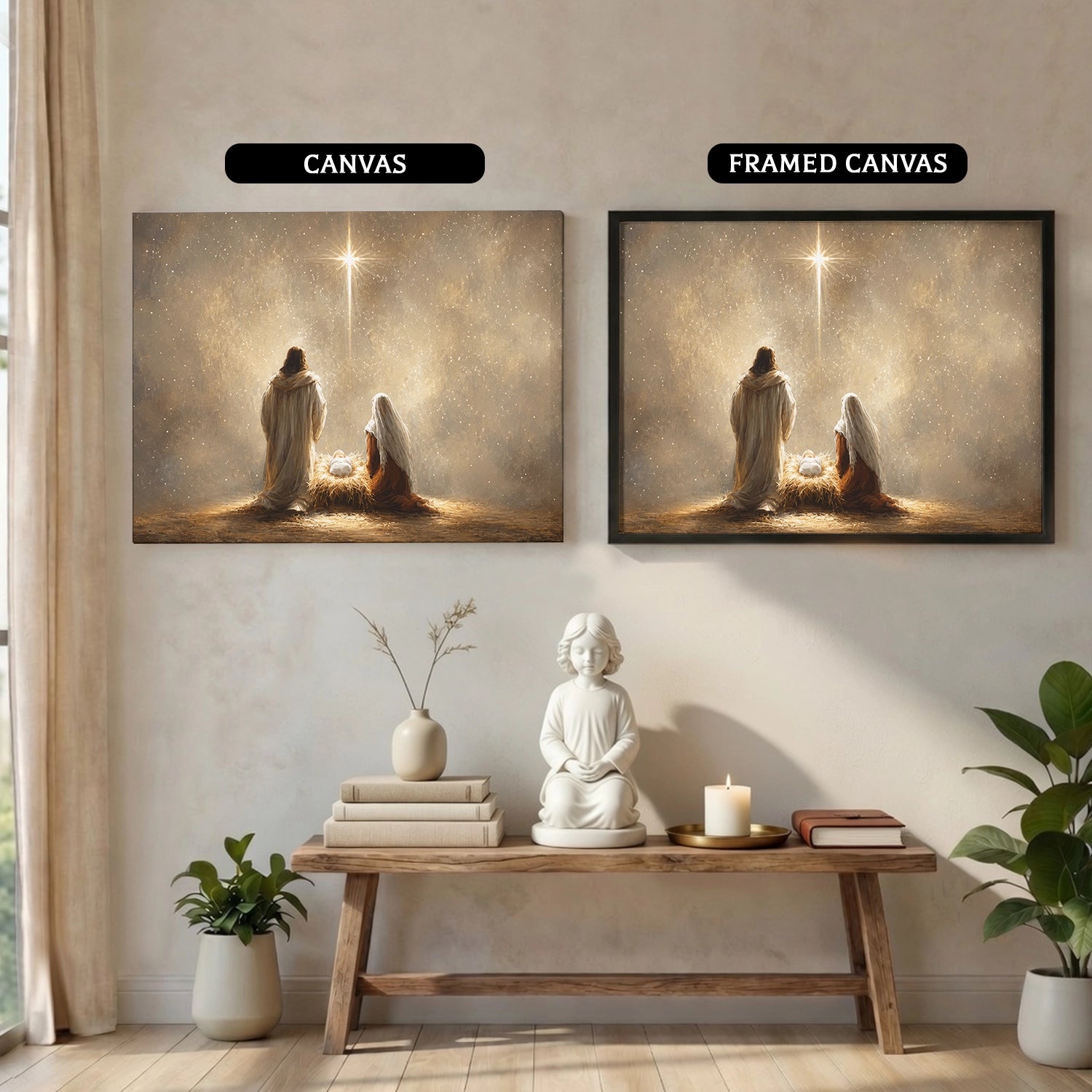 Holy Family Under the Star Christian Wall Art Poster/Canvas