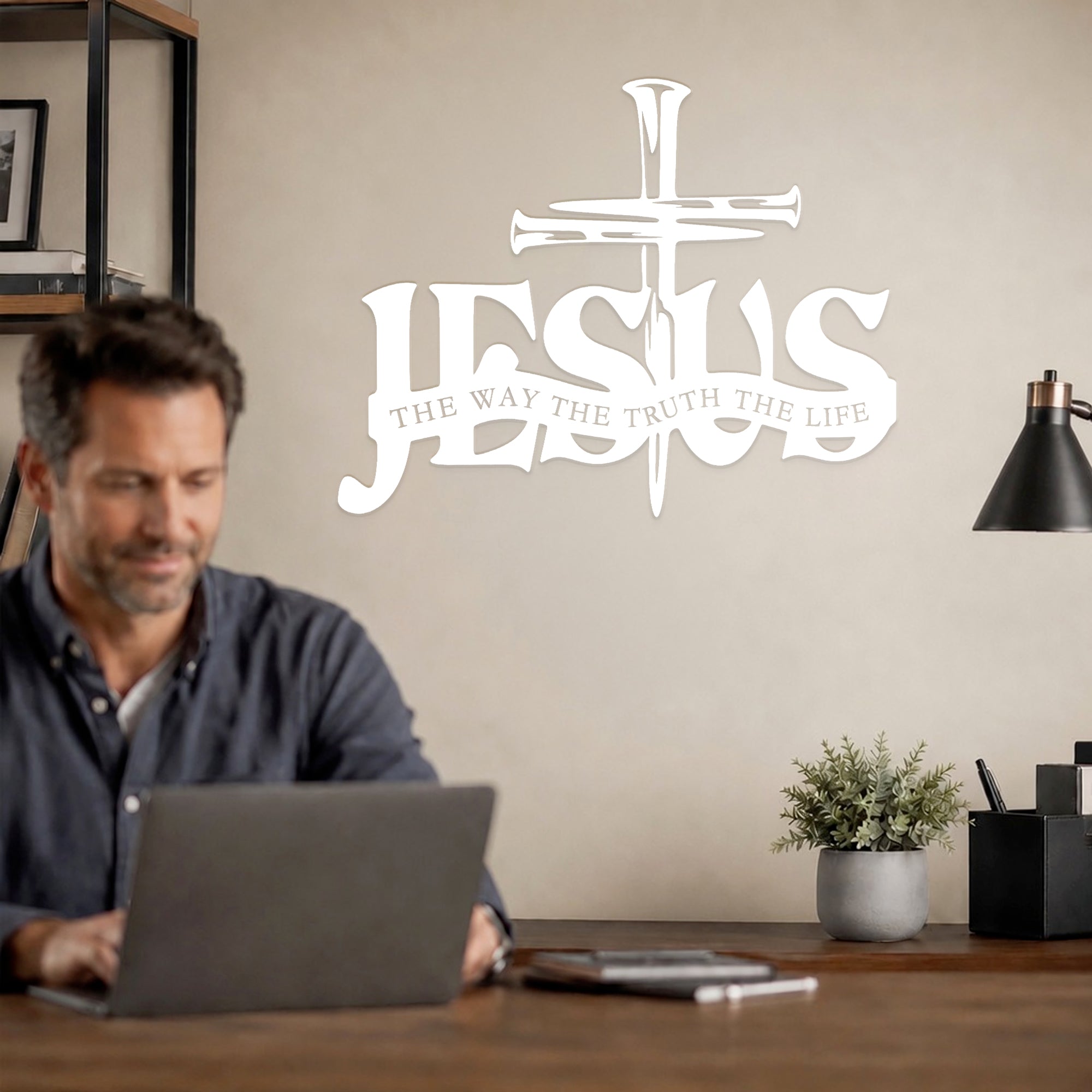 Jesus The Way The Truth The Life Metal Wall Art for Christian Home Decor