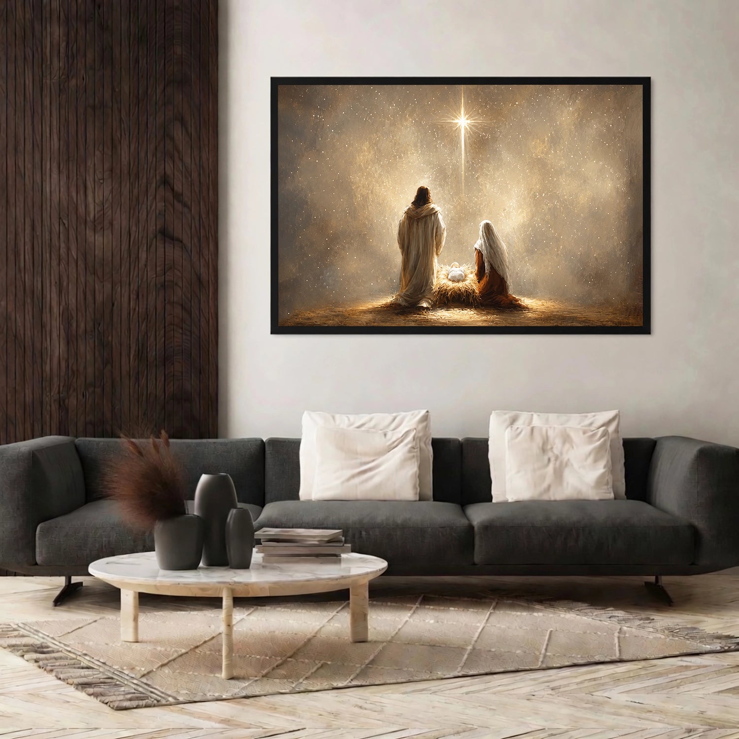 Holy Family Under the Star Christian Wall Art Poster/Canvas