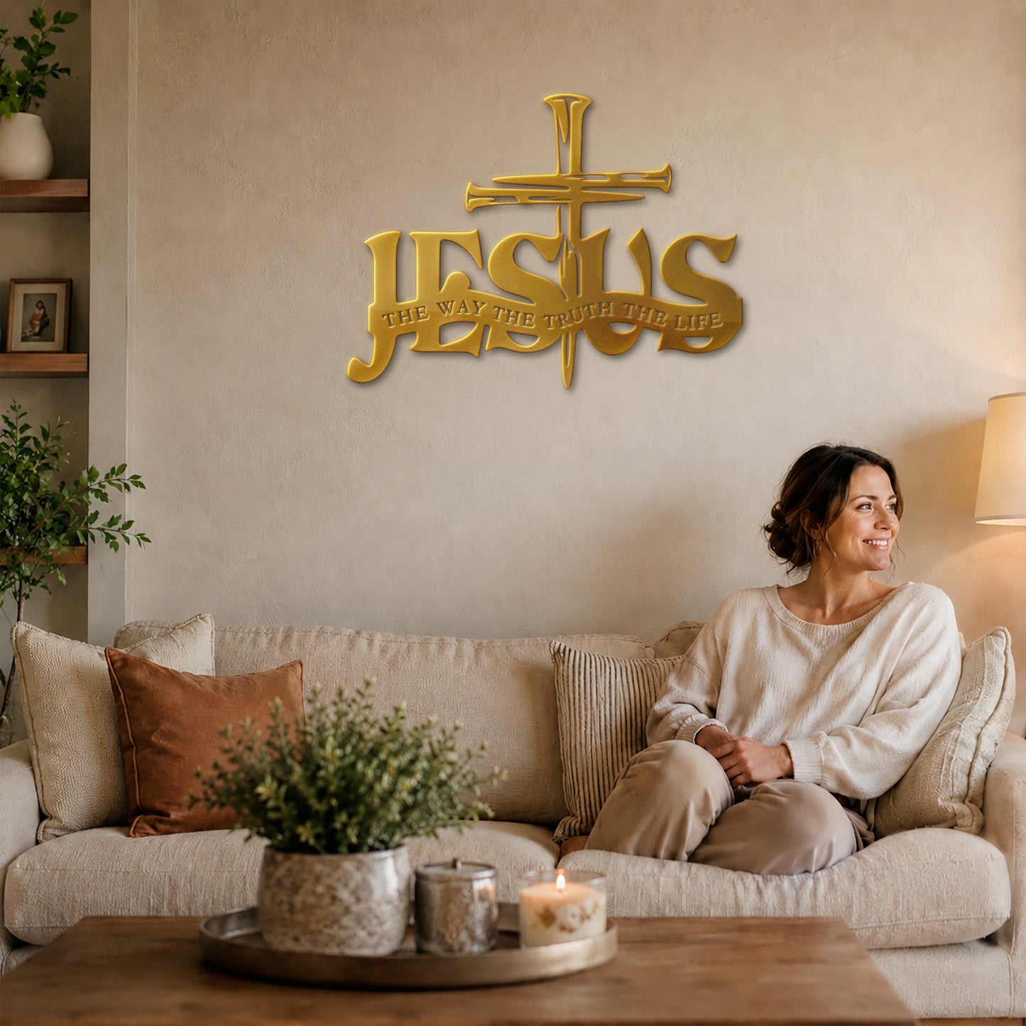 Jesus The Way The Truth The Life Metal Wall Art for Christian Home Decor