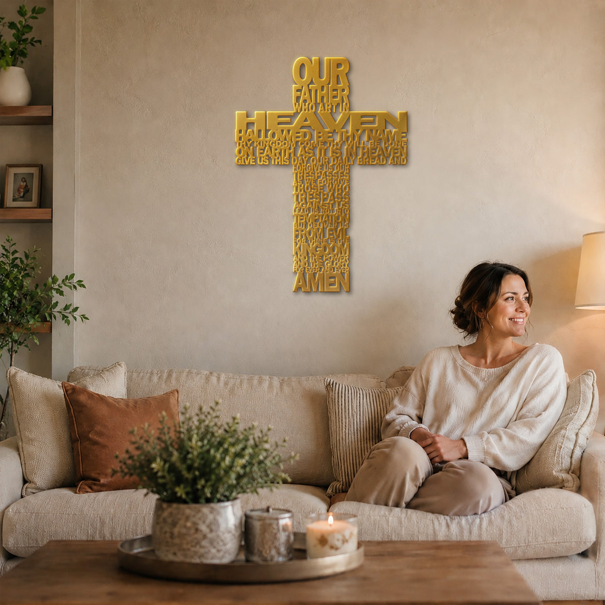 The Lord's Prayer Cross – Christian Metal Wall Decor