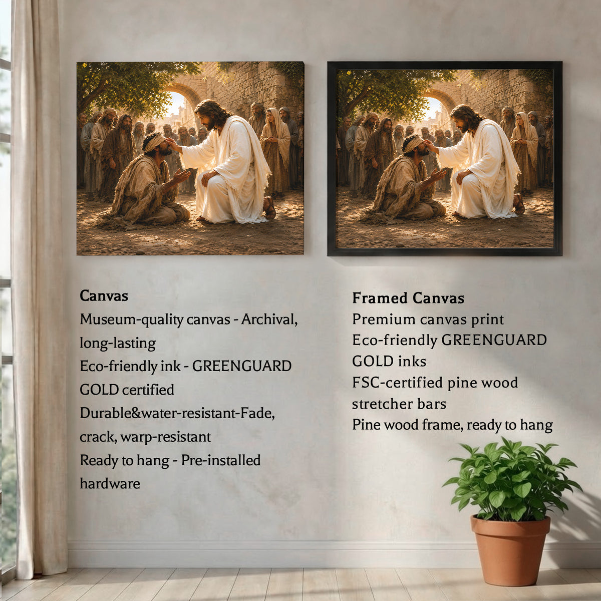 Inspirational Spiritual Scene Wall Art Canvas/Poster Golden Light Decor