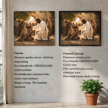 Inspirational Spiritual Scene Wall Art Canvas/Poster Golden Light Decor