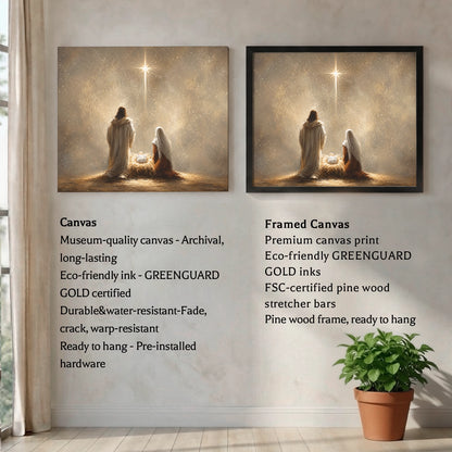 Holy Family Under the Star Christian Wall Art Poster/Canvas
