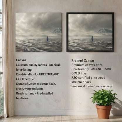 Jesus Walking on Stormy Waters Christian Wall Art Poster/Canvas