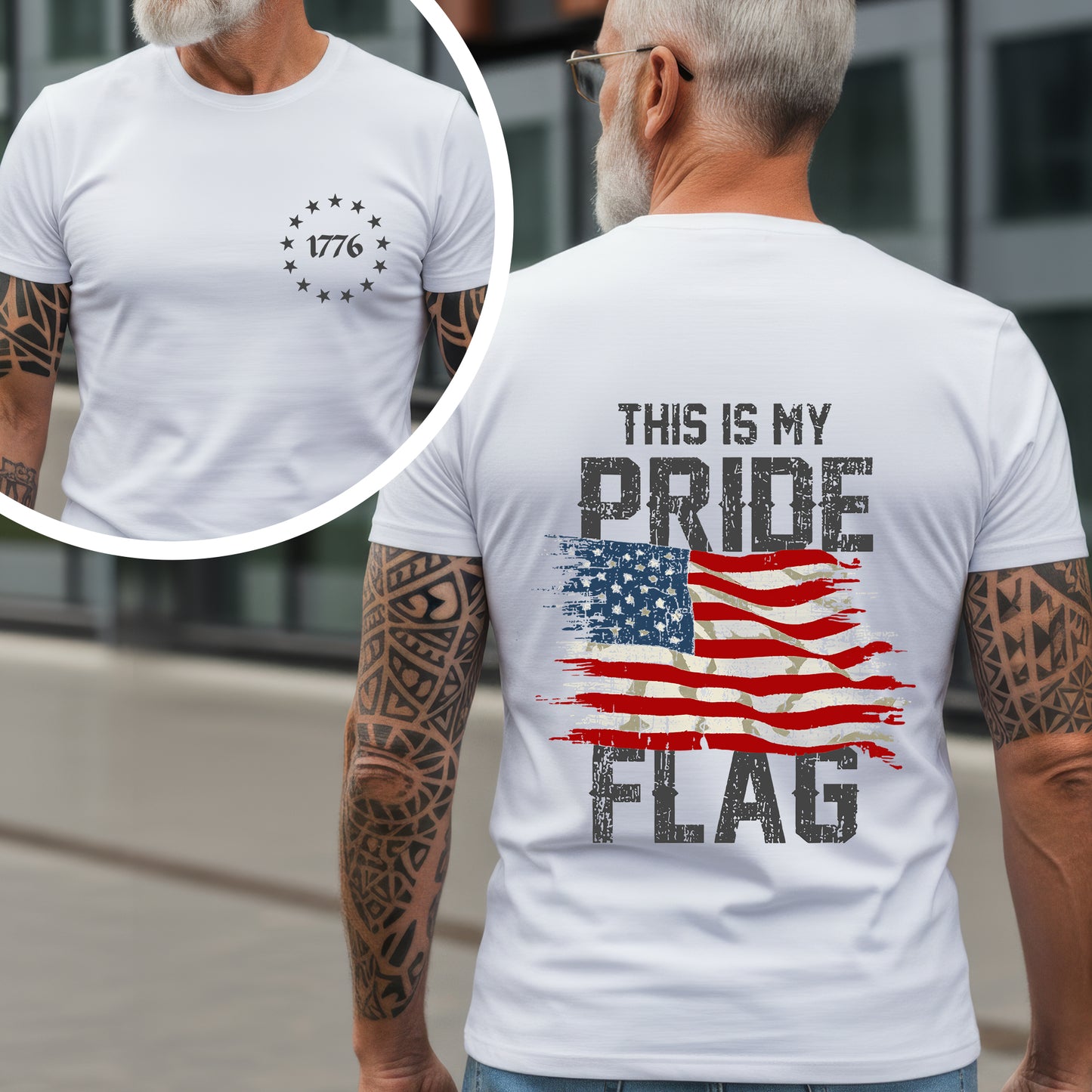 This Is My Pride Flag – 1776 Patriotic T-Shirt Two Sides