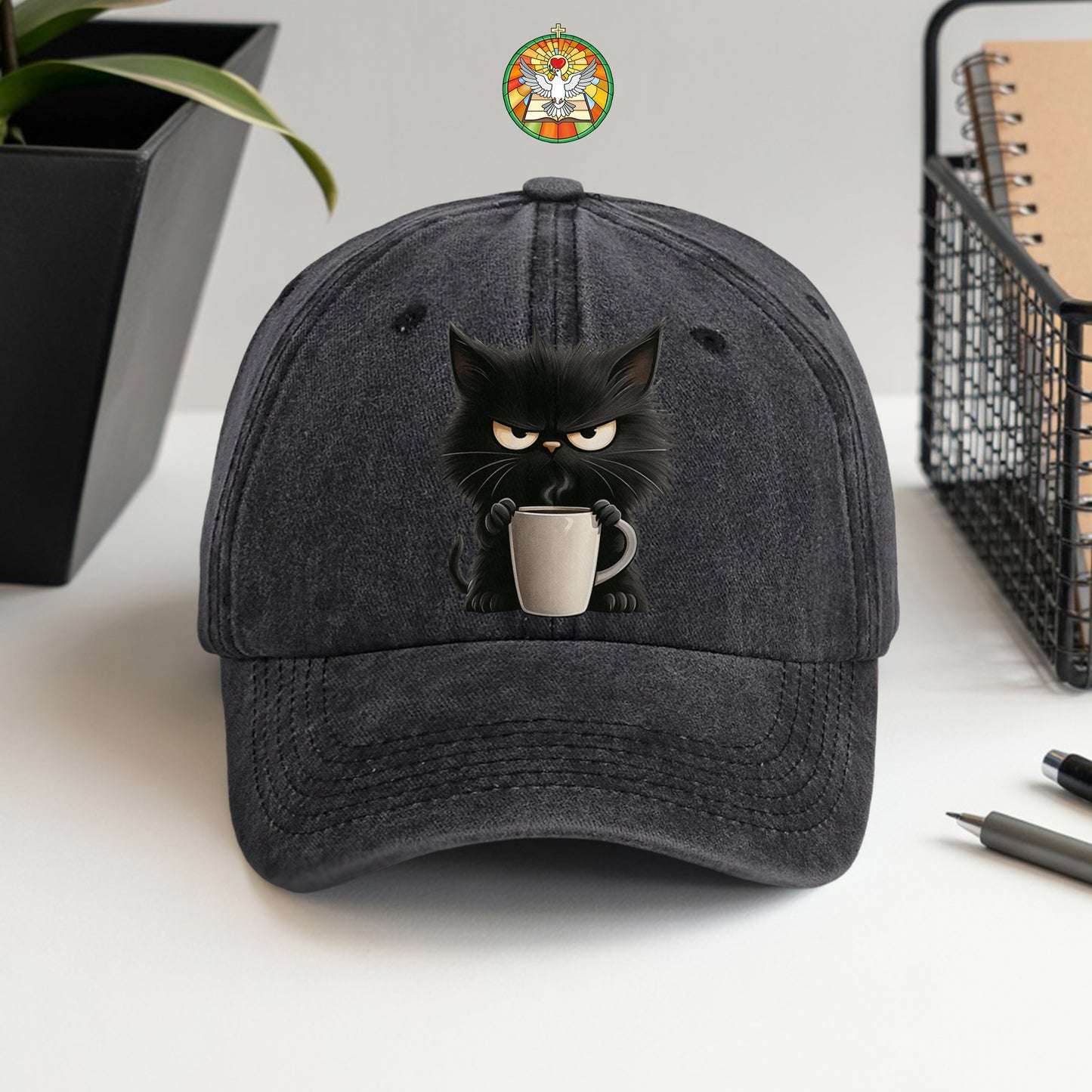 Grumpy Cat Coffee Baseball Cap - Funny Coffee Lover Hat