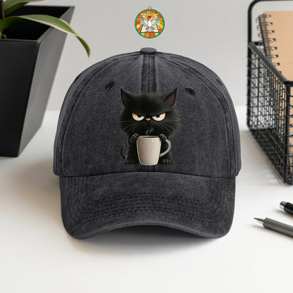 Grumpy Cat Coffee Baseball Cap - Funny Coffee Lover Hat
