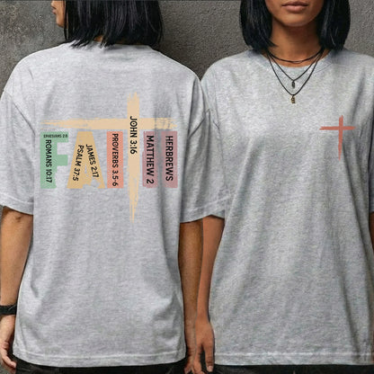 Faith Scripture Cross Typography – Two Sides – Minimalist Faith – Unisex Tshirt /Hoodie/Sweatshirt - Faith Guided Life