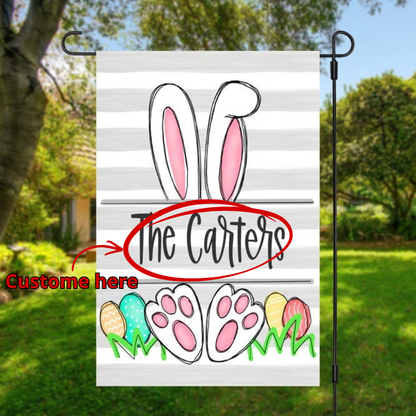 Personalized Easter Garden Flag – Custom Family Name Christian Spring Outdoor Decor