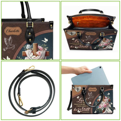Personalized Be Still Christian Handbag – Twill Faux Leather & PU Leather
