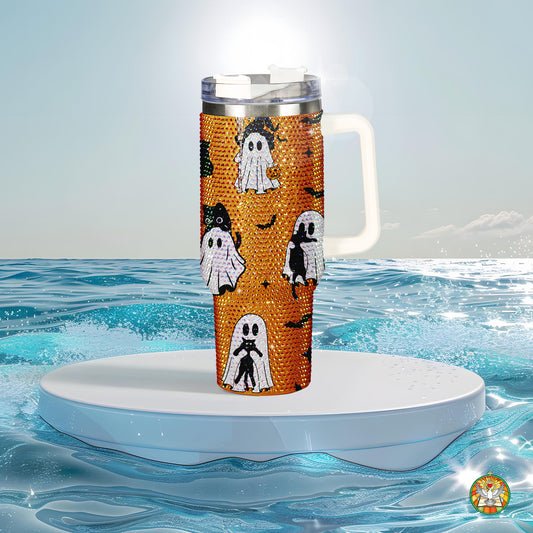 Witch Halloween Bling Diamond Tumbler 40oz - Sparkling Spooky Rhinestone Cup