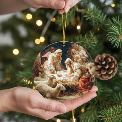 Classical Art Nativity Christmas Ornament | Holy Family Masterpiece | Religious Christian Keepsake