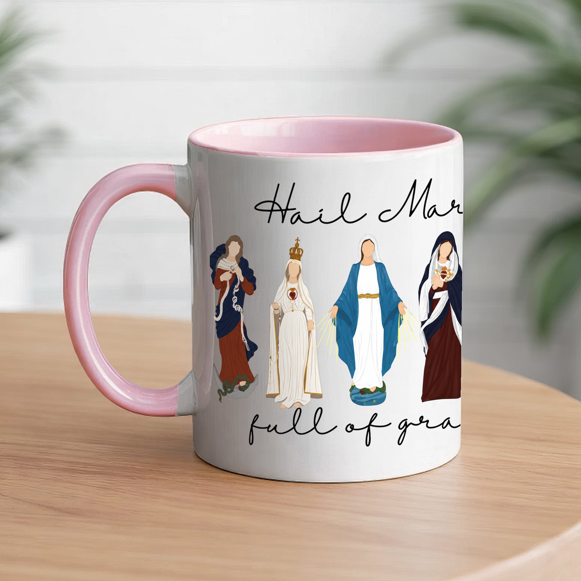 Hail Mary Full of Grace Ceramic Mug - Perfect Christian Gift, Prayer Mug, or Daily Inspiration