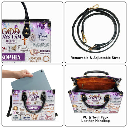 Personalized God Says I Am Christian Handbag – Twill Faux Leather & PU Leather