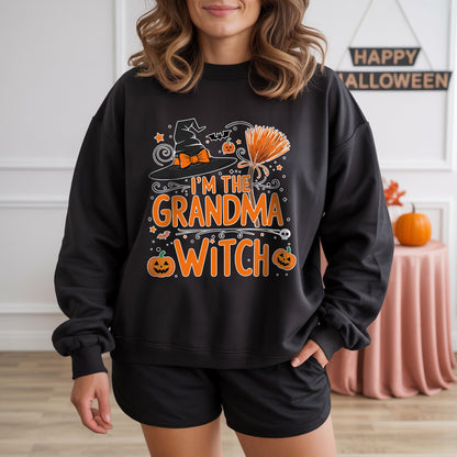 I'm The Grandma Witch Halloween T-Shirt Funny Grandmother Pumpkin Spooky Season Tee