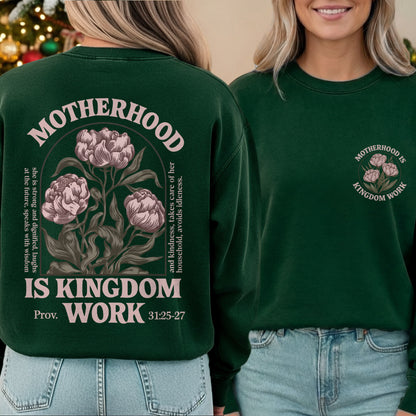 Floral Motherhood is Kingdom Work with Bible Verse – Two Sides – She is Bless – Unisex Tshirt /Hoodie/Sweatshirt