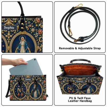 Personalized Virgin Mary Catholic Handbag – Twill Faux Leather & PU Leather
