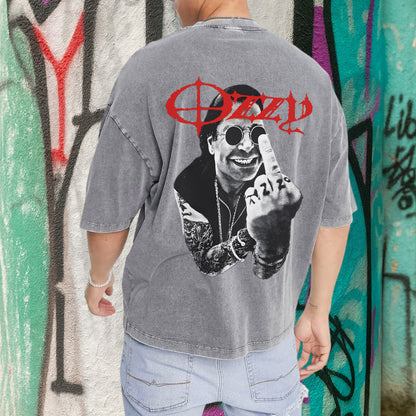 Ozzy Osbourne Two Sides Unisex Vintage Washed T-Shirt - Rock Legend Portrait Tribute