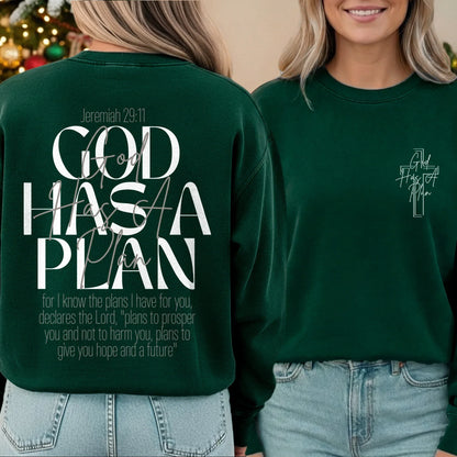 God Has a Plan Scripture Typography Design – Two Sides – Minimalist Faith – Unisex Tshirt /Hoodie/Sweatshirt - Faith Guided Life