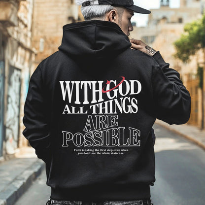 "With God All Things Are Possible" Unisex Christian T-Shirt Two Sides | Matthew 19:26 Faith Declaration Tee | Faith Guided Life Apparel