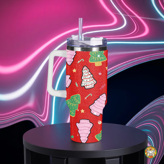 Christmas Trees Winter Hats Bling Diamond Tumbler 40oz - Sparkling Holiday Cozy Rhinestone Cup