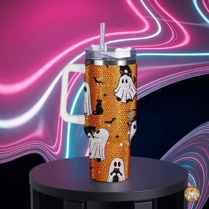 Witch Halloween Bling Diamond Tumbler 40oz - Sparkling Spooky Rhinestone Cup
