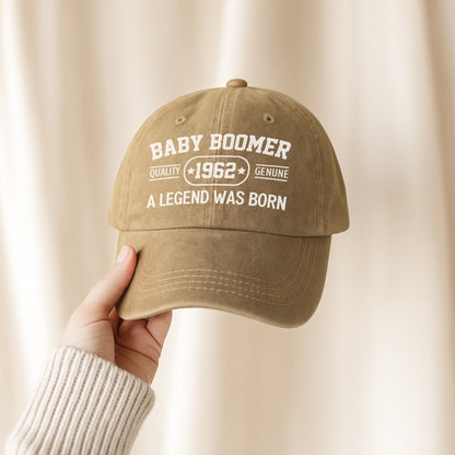 Baby Boomer Quality [Custom Year] Genuine A Legend Was Born Baseball Cap - Legendary Generation
