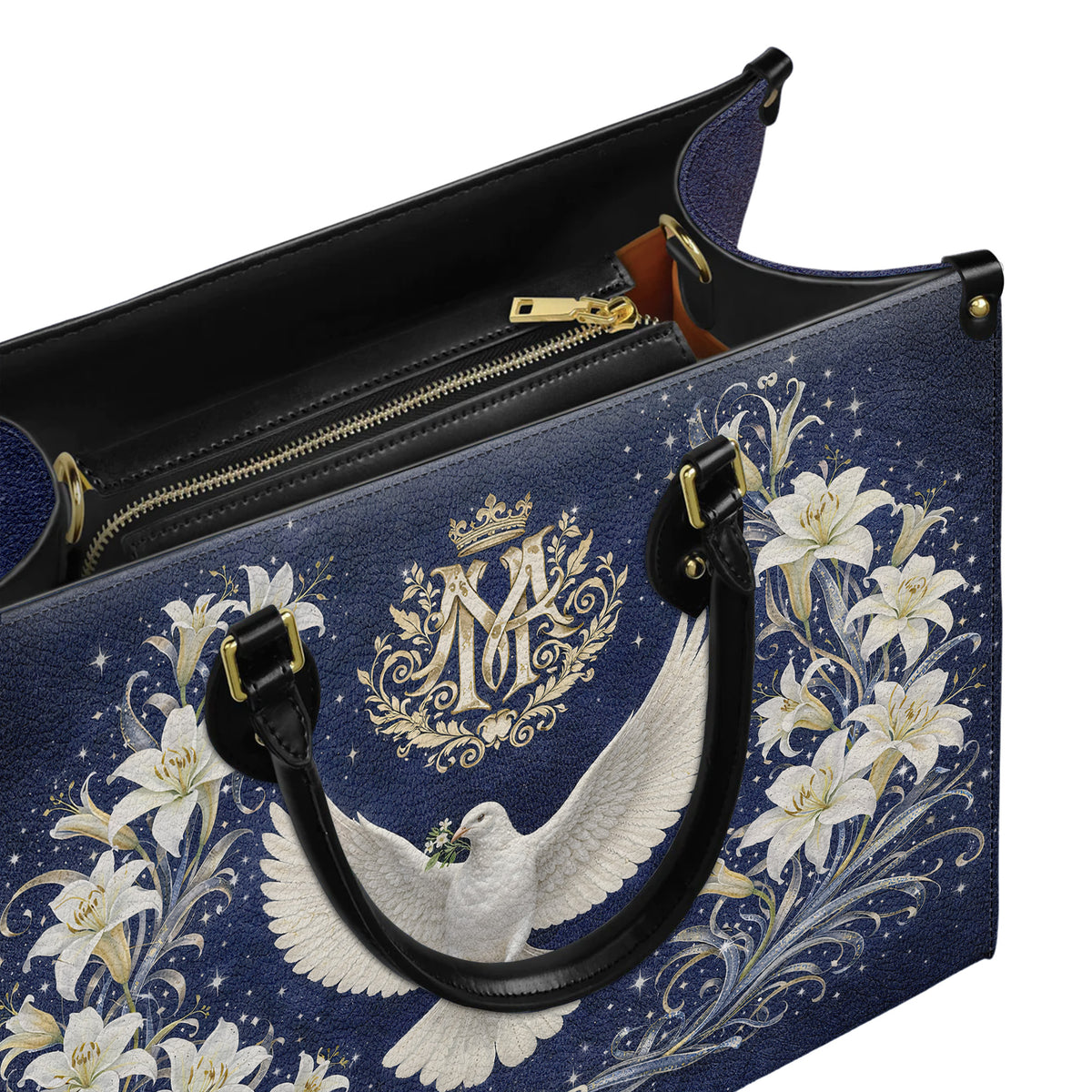 Personalized Holy Spirit Dove Christian Handbag – Twill Faux Leather & PU Leather