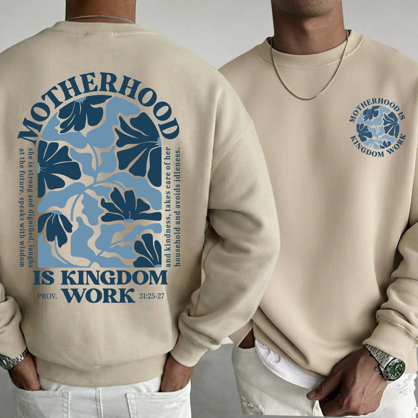 Motherhood Is Kingdom Work Floral Arch Shirt – Two Sides – She is Bless – Unisex Tshirt /Hoodie/Sweatshirt