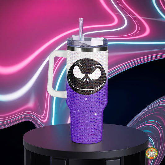 Ghost Halloween Bling Diamond Tumbler 40oz - Sparkling Spooky Rhinestone Cup