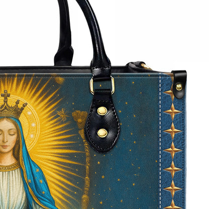 Miraculous Medal Blessed Virgin Mary Immaculate Conception Personalized Leather Handbag
