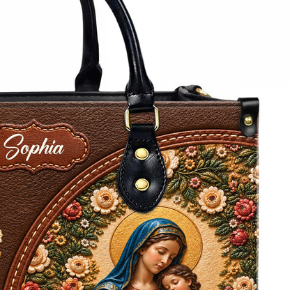 Personalized Blessed Mom Christian Handbag – Twill Faux Leather & PU Leather