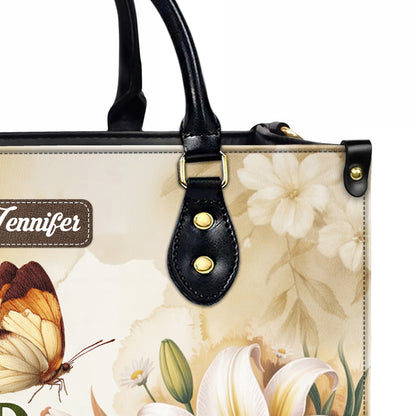 For With God Nothing Shall Be Impossible Luke 1:37 Personalized Leather Handbag