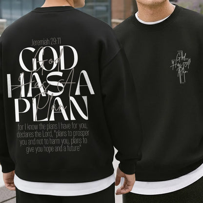 God Has a Plan Scripture Typography Design – Two Sides – Minimalist Faith – Unisex Tshirt /Hoodie/Sweatshirt - Faith Guided Life