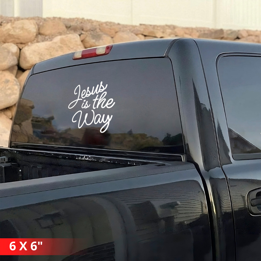 [6IN] JESUS IS THE WAY Decal – Waterproof Faith Sticker for Car, Laptop, Water Bottle & More