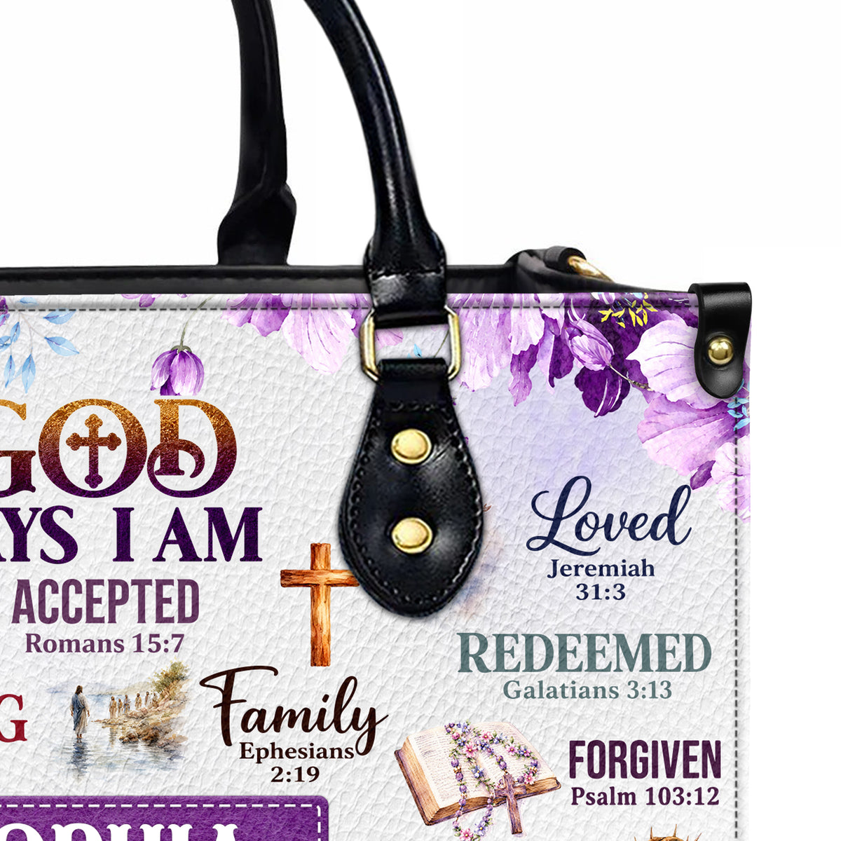 Personalized God Says I Am Christian Handbag – Twill Faux Leather & PU Leather
