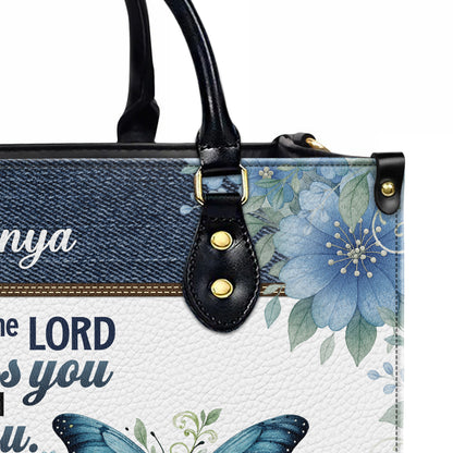 May The Lord Bless You Aaronic Blessing Numbers 6:24-26 Personalized Leather Handbag