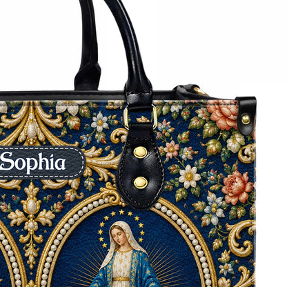 Personalized Virgin Mary Catholic Handbag – Twill Faux Leather & PU Leather