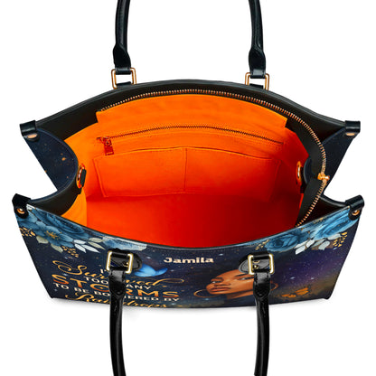 I've Survived Too Many Storms Resilient Warrior Personalized Leather Handbag Empowering Women