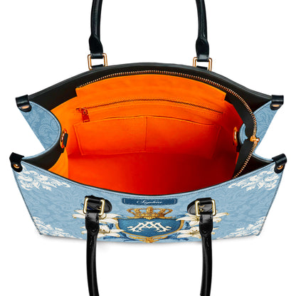 Ave Maria Crown Of Grace Personalized Leather Handbag