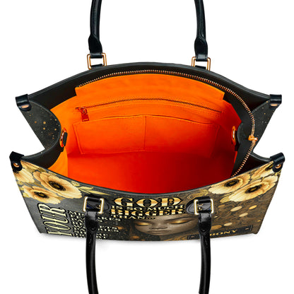 God Is So Much Bigger Than Your Fears Faith Over Everything Personalized Leather Handbag