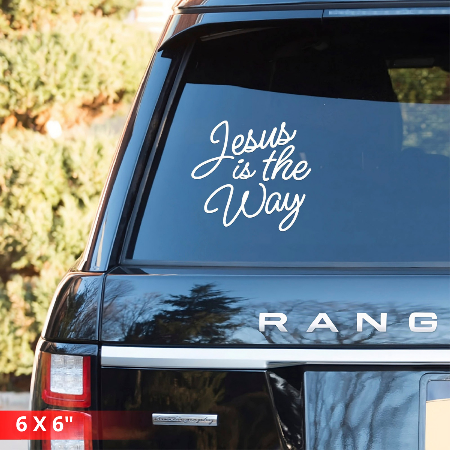 [6IN] JESUS IS THE WAY Decal – Waterproof Faith Sticker for Car, Laptop, Water Bottle & More