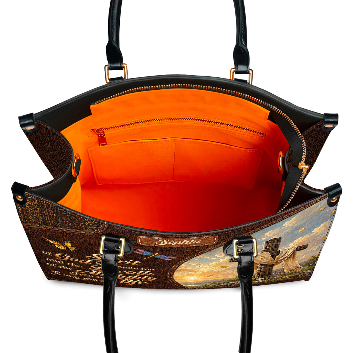 Personalized Spirit Of God Christian Handbag – Twill Faux Leather & PU Leather
