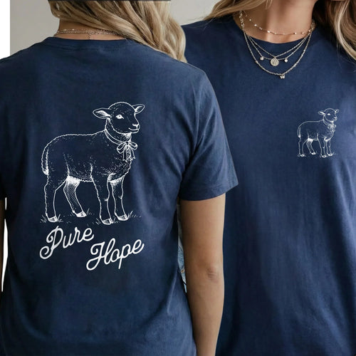 Pure Hope: The Gentle Lamb - Two Sides - Wild Animals - Unisex Tshirt / Hoodie / Sweatshirt - Faith Guided Life