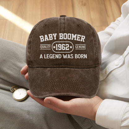 Baby Boomer Quality [Custom Year] Genuine A Legend Was Born Baseball Cap - Legendary Generation