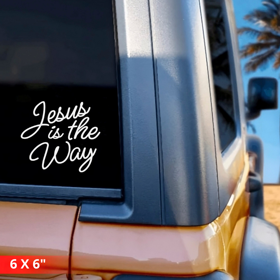 [6IN] JESUS IS THE WAY Decal – Waterproof Faith Sticker for Car, Laptop, Water Bottle & More